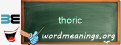 WordMeaning blackboard for thoric
